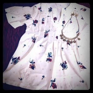 New Small White Floral Shirt